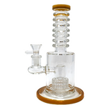 8.5'' Multi Rim Work Matrix Perc Water Pipe - AMBER