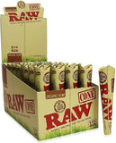 Raw - Organic 1 ¼ 6 Pack Cones -32CT Display