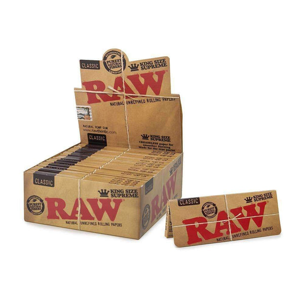 -Raw King Size Supreme Classic Paper -24CT Display – SmokeKo