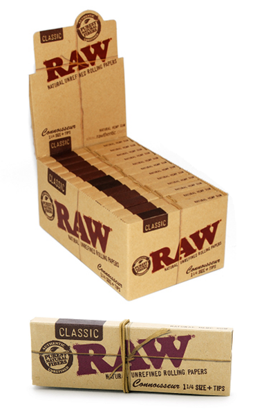 -Raw -1 ¼ Classic Connoisseur Paper -24CT Display – SmokeKo